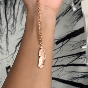 Rose gold feather necklace